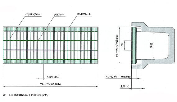 グレーチングCK　寸法図