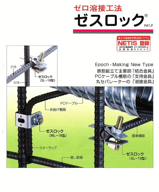 別倉庫からの配送】 鉄筋結合金具 ゼスロックSL型 SL-10-8 直角結合 細径鉄筋用 100個入り ゼン技研